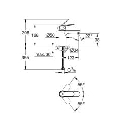 GROHE Eurocosmo Tek Kumandalı Lavabo Bataryası M Boyut 23327000