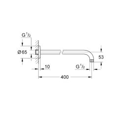 Grohe BauContemporay Tepe Duşu Dirseği 400 mm 27851000