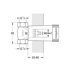 Grohe Gizli Taharet Ankastre Stop Valf İç Gövde 1/2'' 29811000