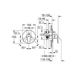 Grohe BauEdge Ankastre Banyo ve Duş Bataryası 29079000