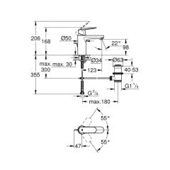 Grohe Eurocosmo Tek Kumandalı Lavabo Bataryası M Boyut 23325000