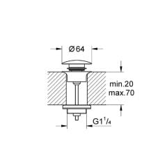 Grohe Lavabo Sifon Bas Aç Tapa Takımı 65807000