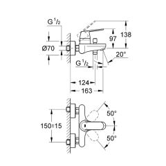 Grohe Eurocosmo Tek Kumandalı Banyo Bataryası 32831000