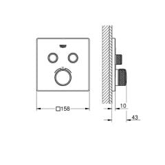 Grohe Grohtherm SmartControl İki Fonksiyon Akış Kontrol Ankastre Termostatik Duş Bataryası 29124000