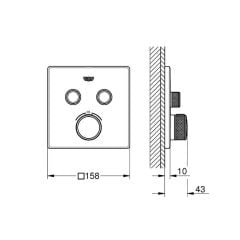 Grohe Grohtherm SmartControl İki Fonksiyon Akış Kontrol Ankastre Termostatik Duş Bataryası 29124000