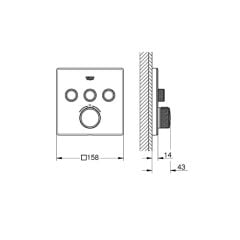 Grohe Grohtherm SmartControl Üç Valfli Akış Kontrollü Ankastre Termostatik Duş Bataryası Beyaz Krom(Kopya)